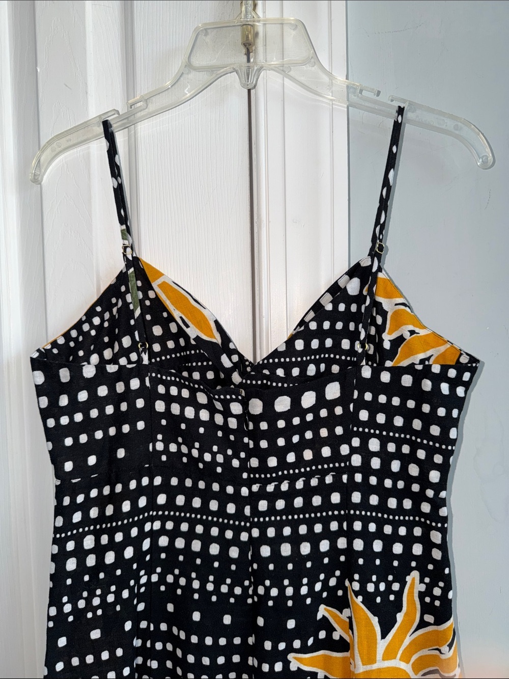 LOFT Beach Black Tropical Print Midi Dress Size 6 - Picture 5 of 10